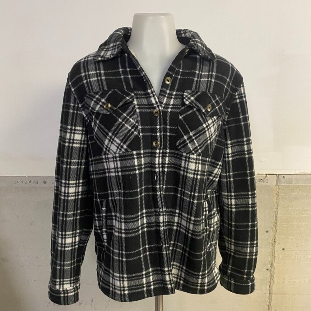 Sage Collective Black And White Sherpa Lined Jacket Shirt